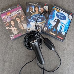 PS2 Lot Karaoke Revolution American Idol Game Bundle + Microphone 🎤 Controller